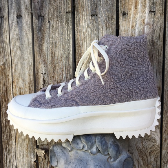 NWT Converse CTAS Faux Shearling Run Star Hike Platform Sneaker Mauve Purple 9 - Picture 13 of 13